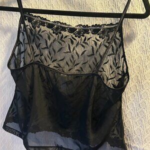 Black Lace Wonderbra Floral Tank, sz L